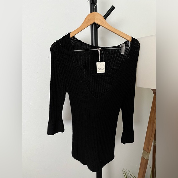 NWT FREE PEOPLE Constance Pullover In Black MSRP $128 Size S - Picture 5 of 8